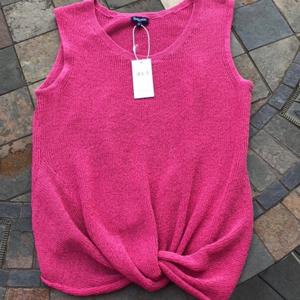Pink Splendid Twist Knot Sleeveless Knit Top (NWT)